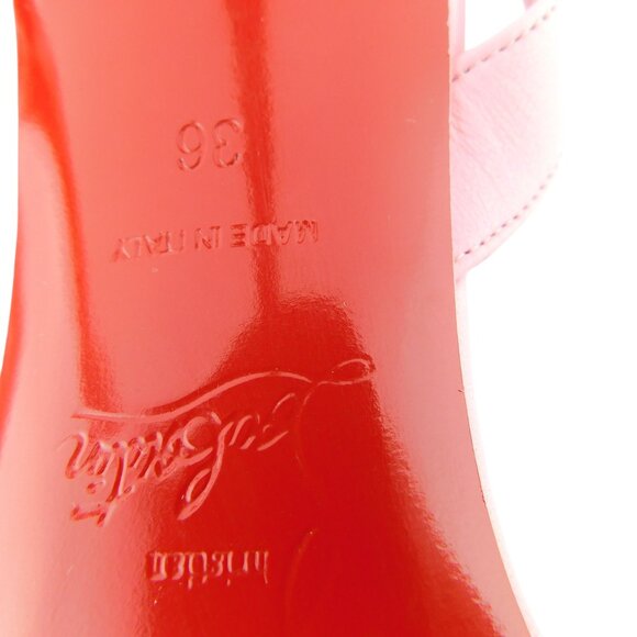 Unworn Christian Louboutin Pink Leather Strap Pump Sling Heel Sandals 36 - Picture 8 of 9